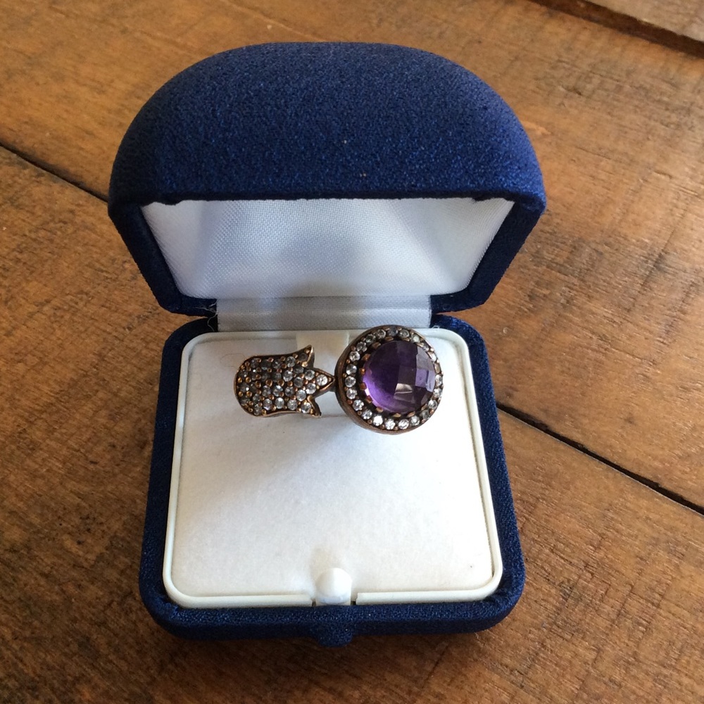 Vintage purple ring handcrafted in Italy